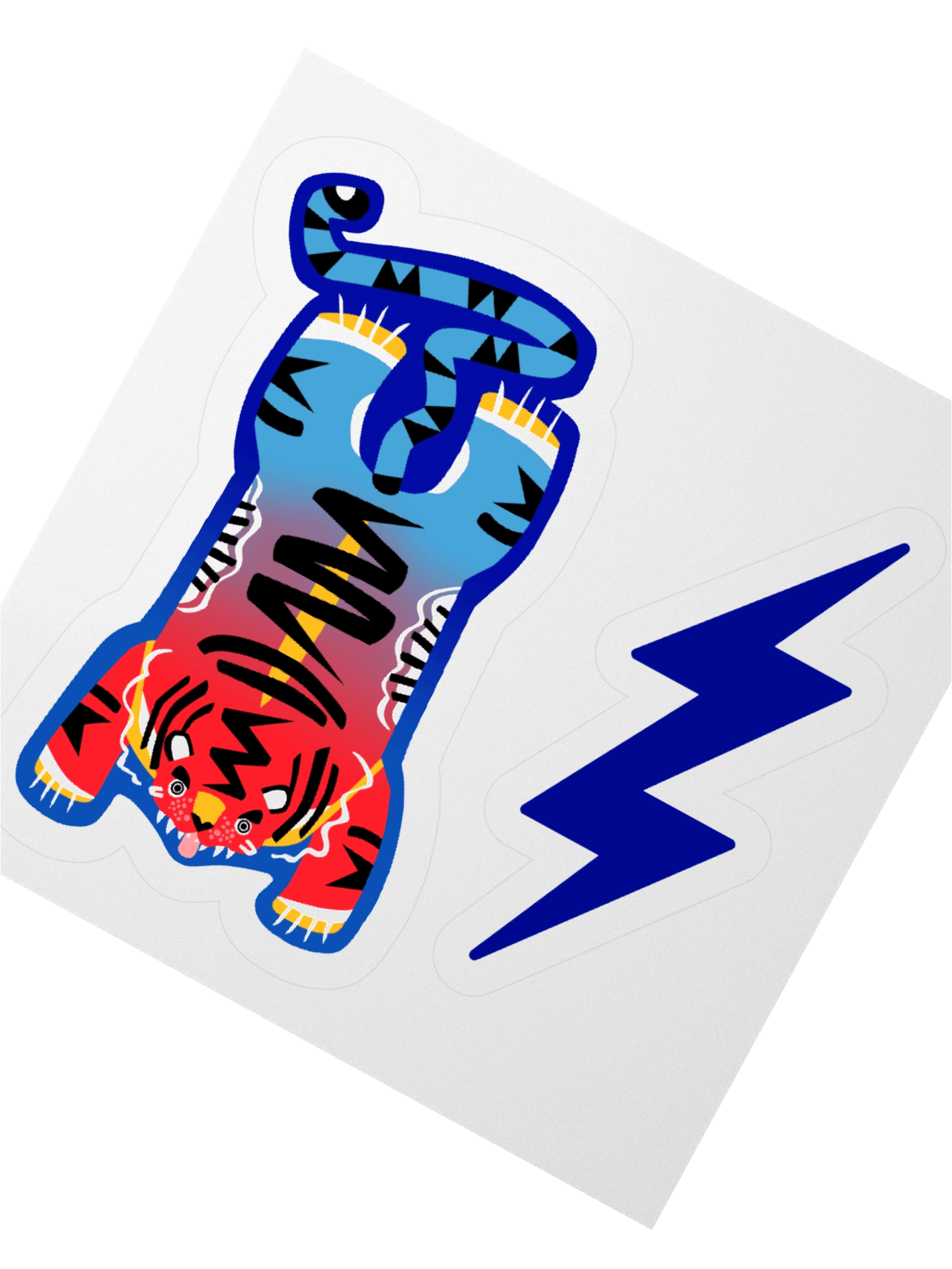 Red and Blue Tiger Sticker product image (1)