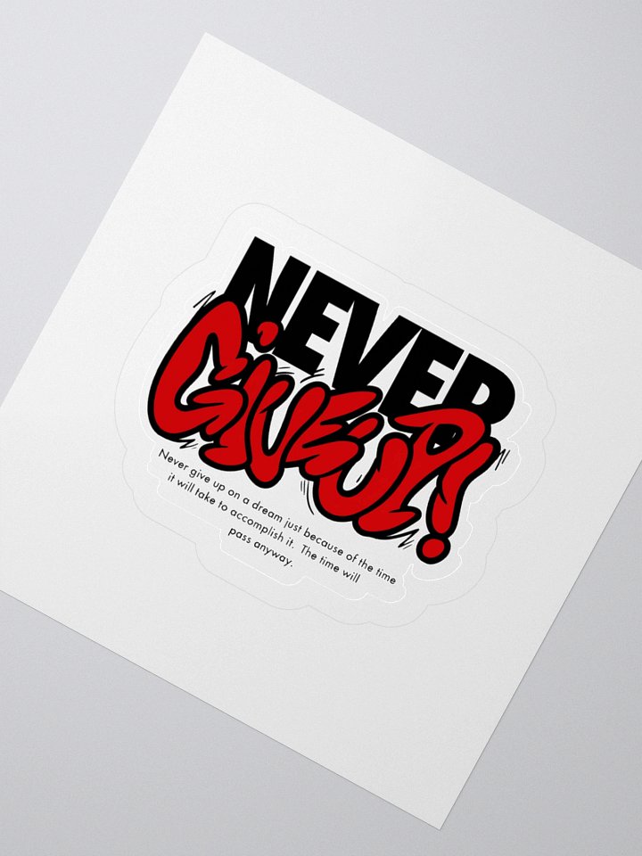 Never Give Up – Red Graffiti Motivational Sticker product image (5)