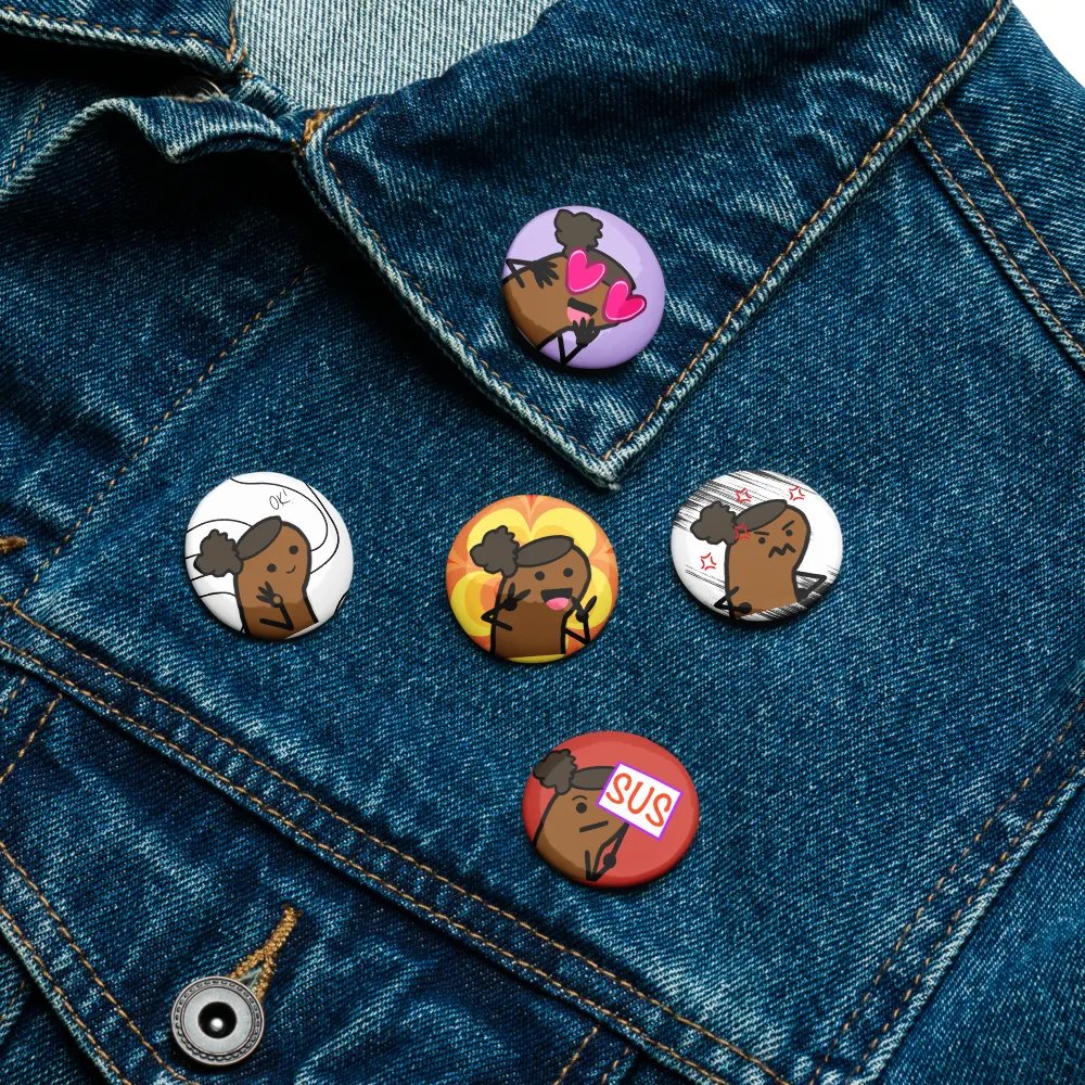 Lovely Mawnster Emote Pin Button Set product image (2)