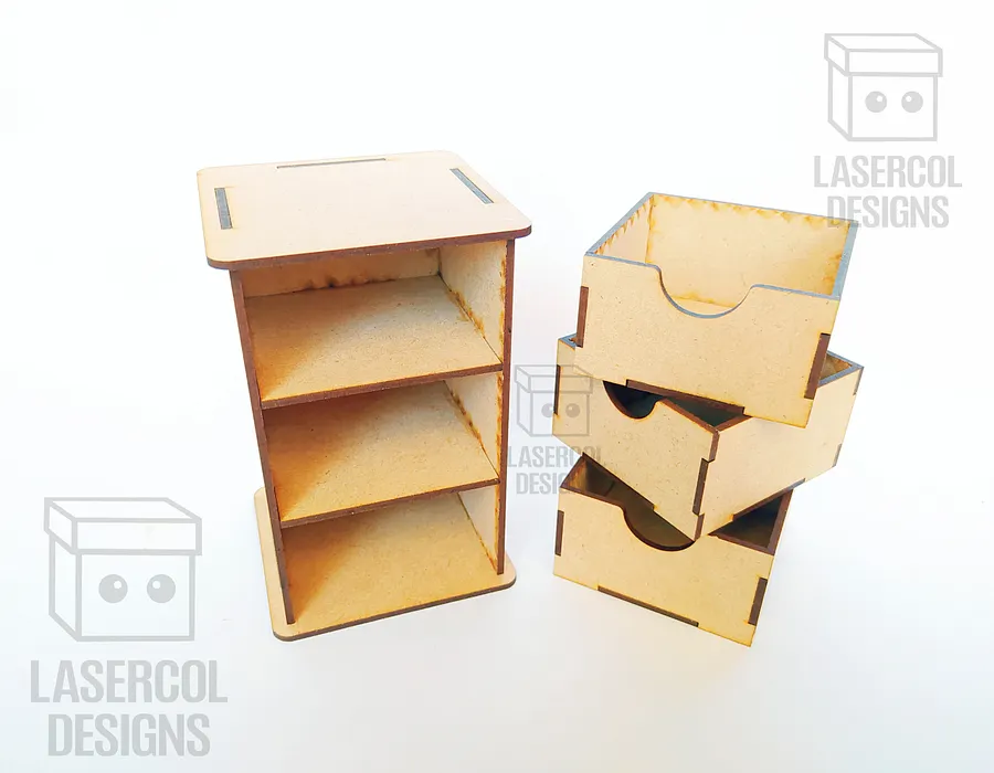 3 Drawers Desk Organizer - Laser Cut Files product image (4)