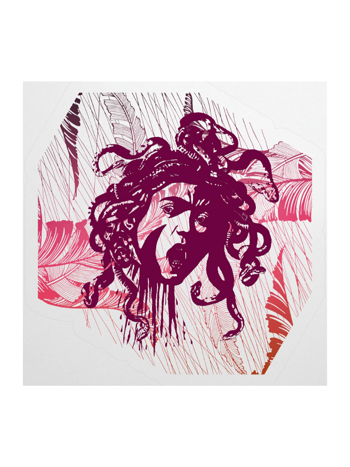 Sticker - Medusa on Purple Feathers (transparent background) product image (1)