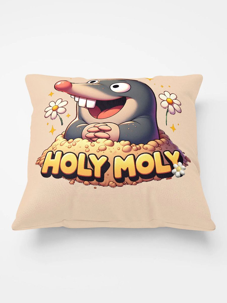 Holy Moly Cute Mole and Daisy Pillow Design product image (1)