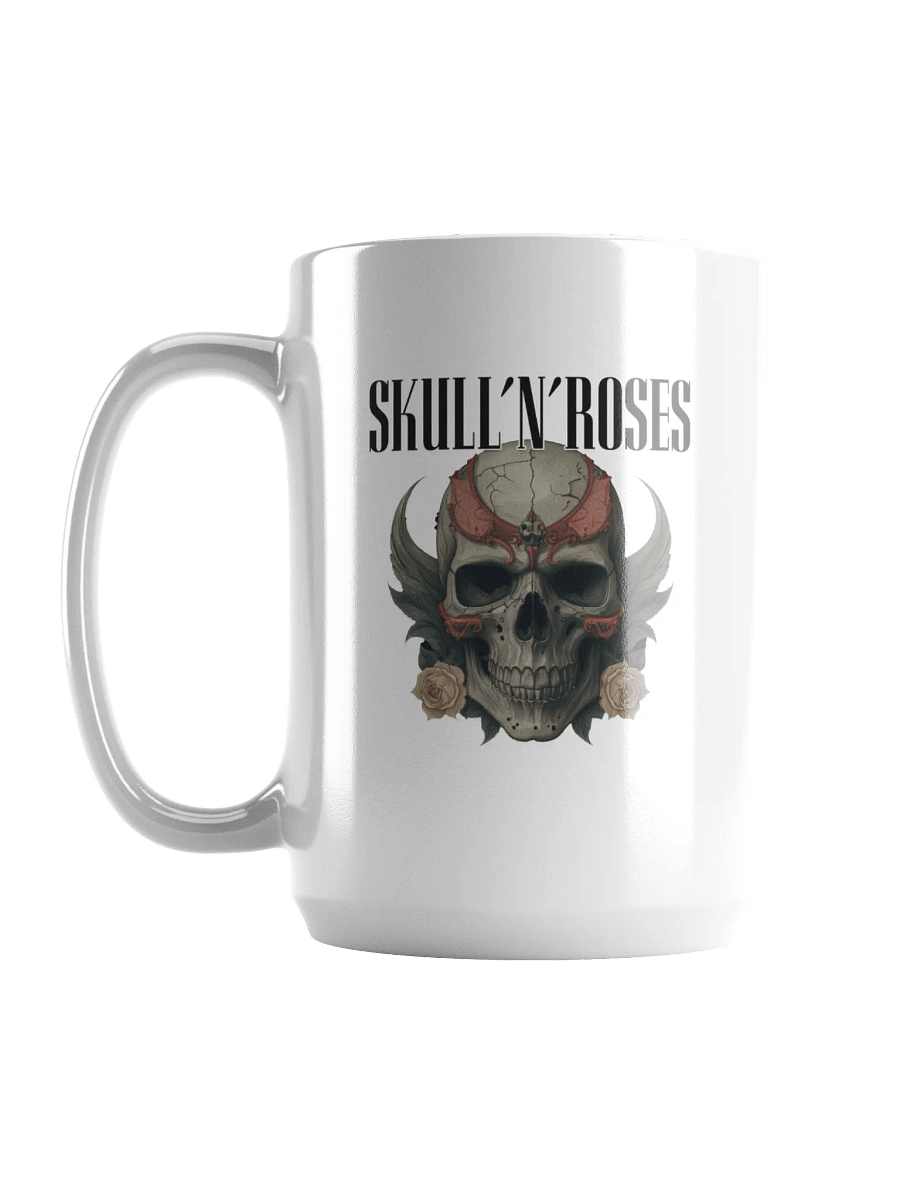 Skull 'n' Roses White Glossy Mug product image (6)