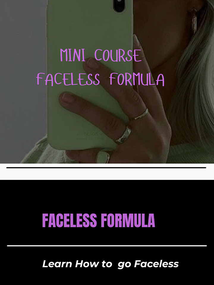 Faceless Formula-Mini Course-(MRR)-Buy- Resell and make 100% profit product image (1)