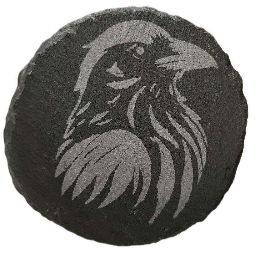 Hand Etched "Sinister Cleanse" Slate Coaster - Premium Natural Slate, Dual-Sided Design, Non-Slip Backing, 4 Inch Diameter Round Tableware product image (4)