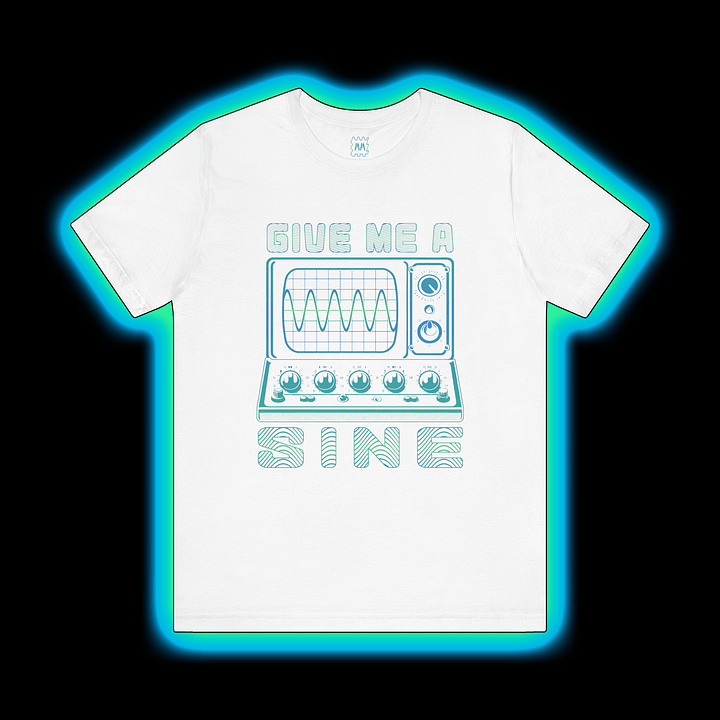 Give Me A Sine - Modular Synthesizer Waveform T-Shirt (CYAN PRINT) product image (1)