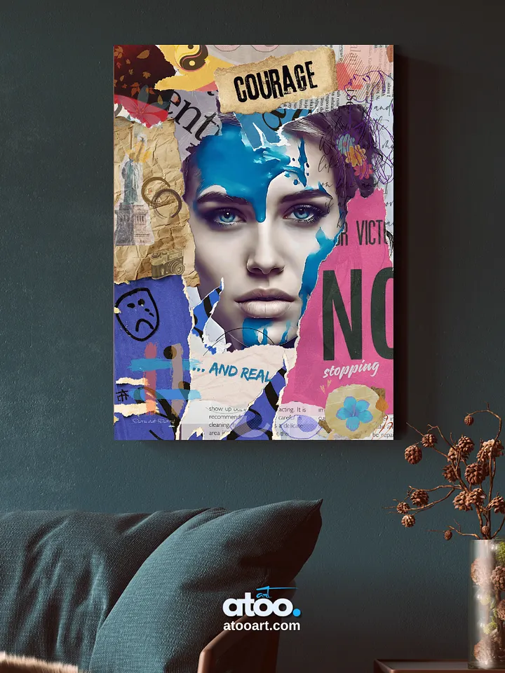 Don't be silent! Don't stop! Blue. Collage Wall Art product image (2)