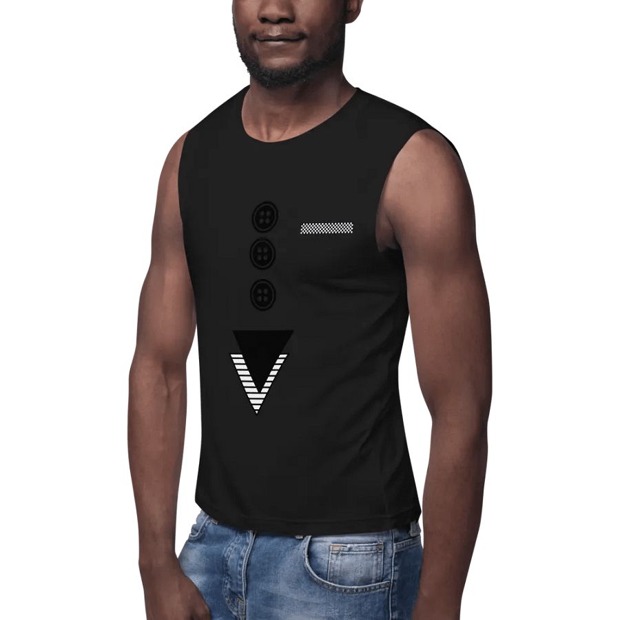 Triangles with buttons and hankie Muscle Tank product image (8)