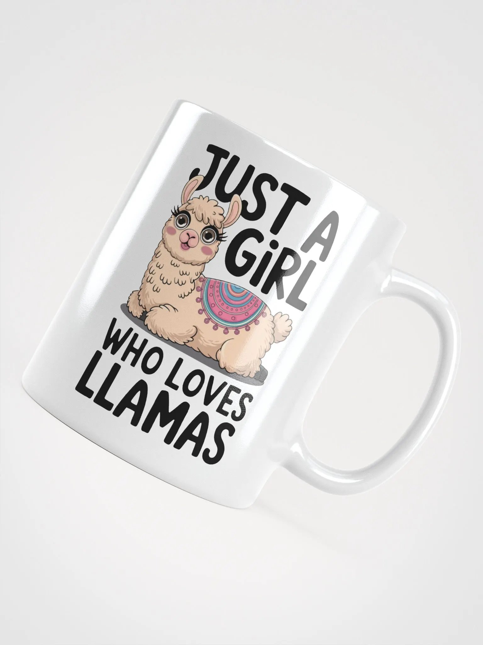 Just a Girl Who Loves Llamas White Glossy Mug product image (11)