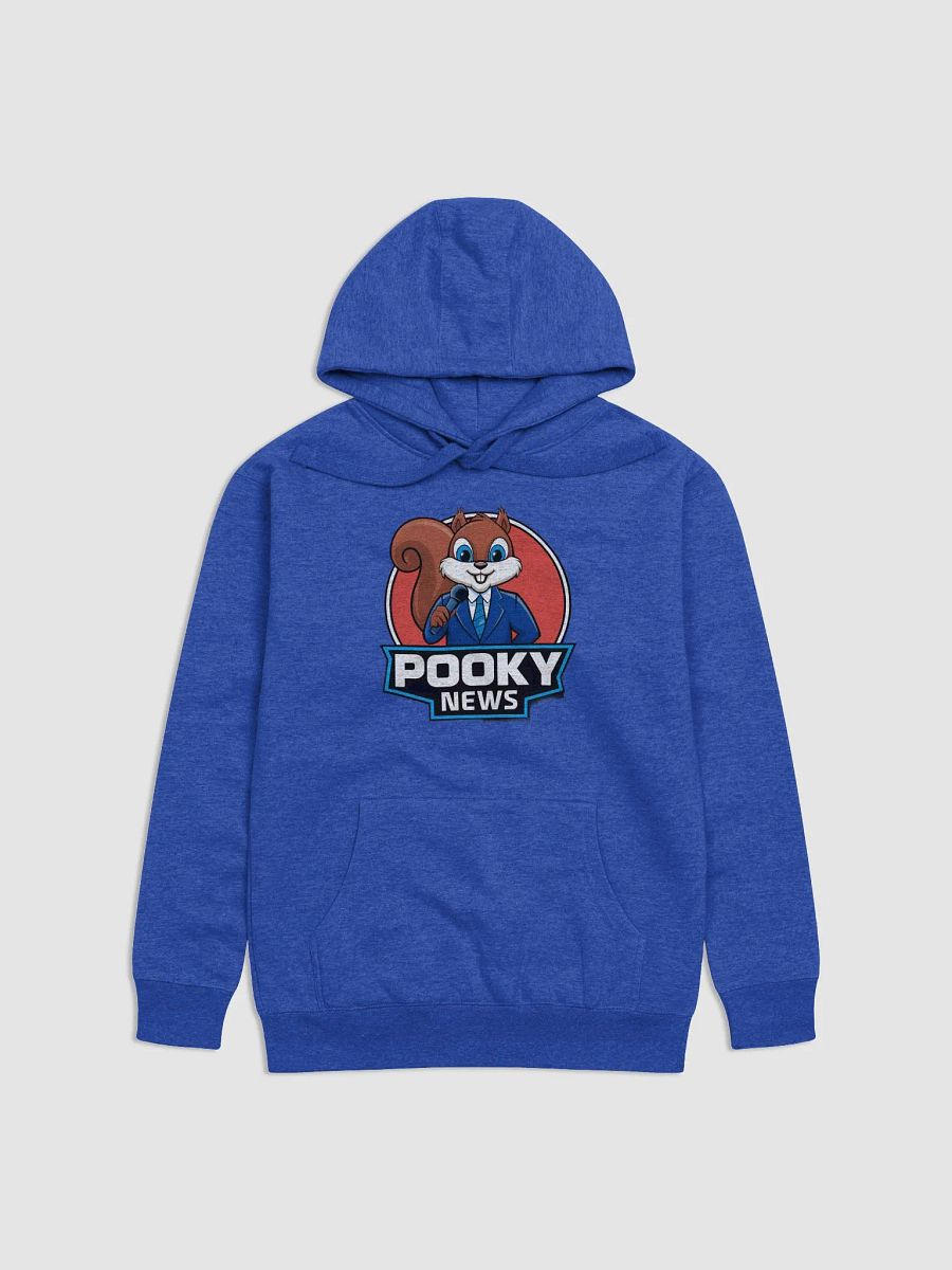 Super Soft Hoodie: Pooky News, Pooky in a suit with a red circular background product image (1)