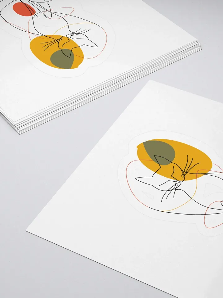 Minimalist Cat Line Art Sticker – Perfect for Cat Lovers product image (2)