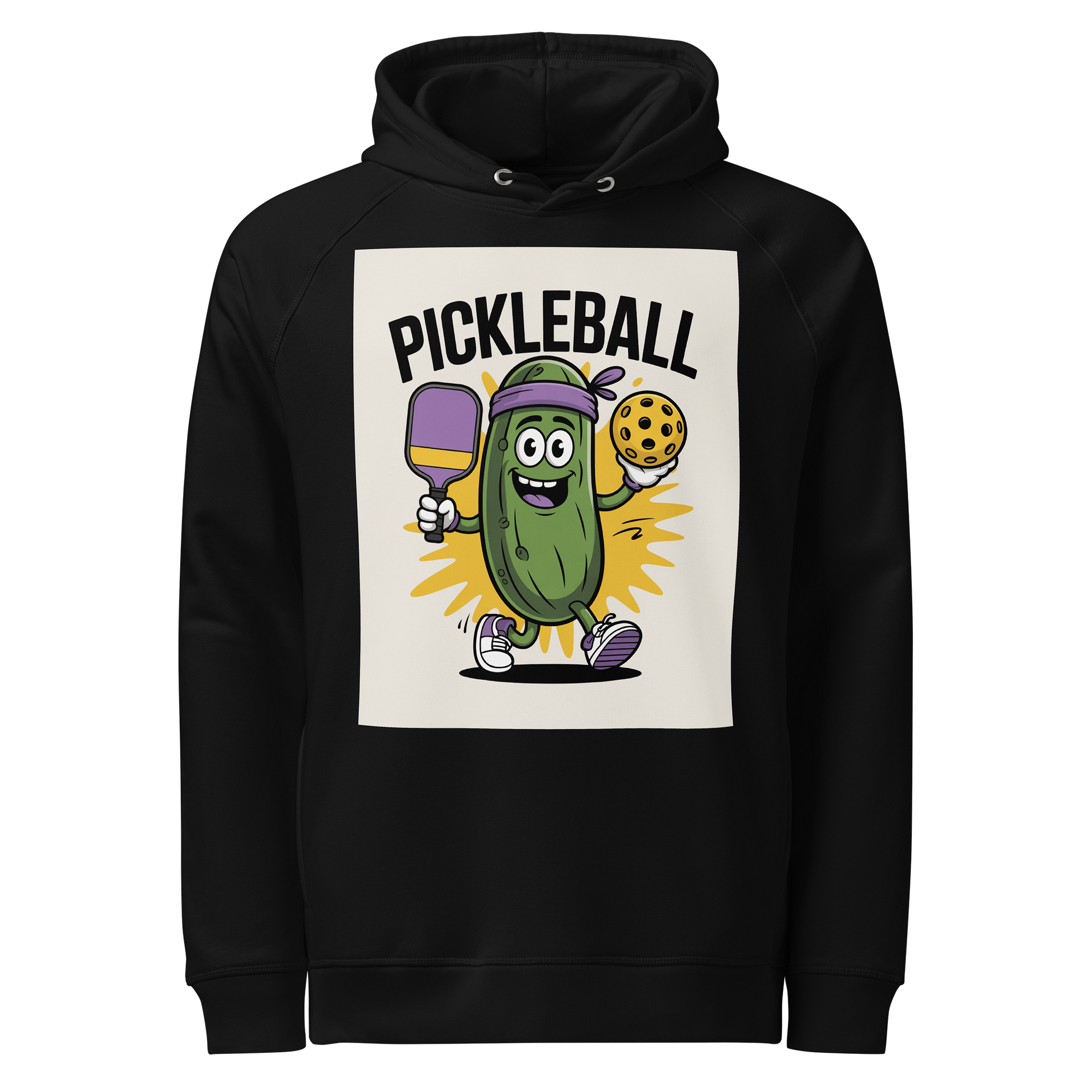 "Dill With It Pickleball Hoodie – Funny Pickle Character Sportswear" product image (1)