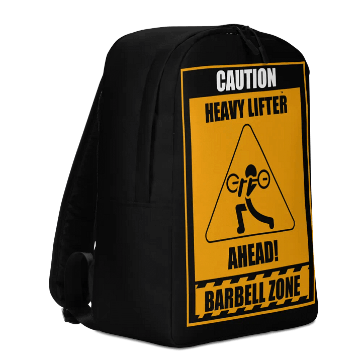 Caution Heavy Lifter Ahead Barbell Zone Backpack product image (2)