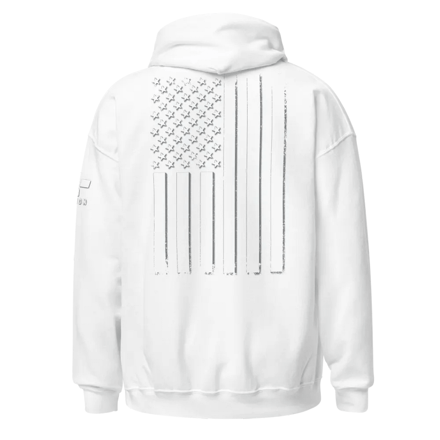 White Out American Flag Hoodie product image (1)