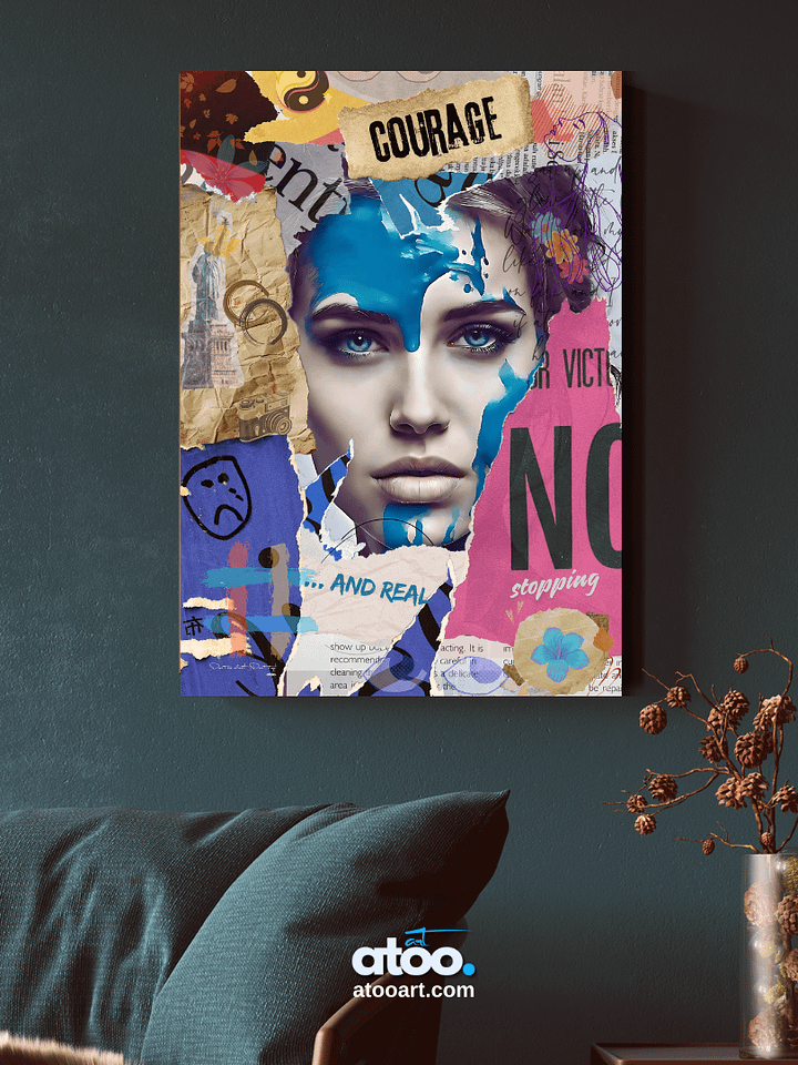 Don't be silent! Don't stop! Blue. Collage Wall Art product image (2)