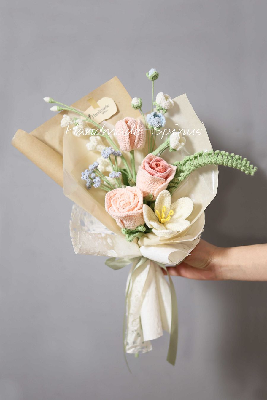 Azure Pink Dreams Crochet Knit Bouquet product image (3)