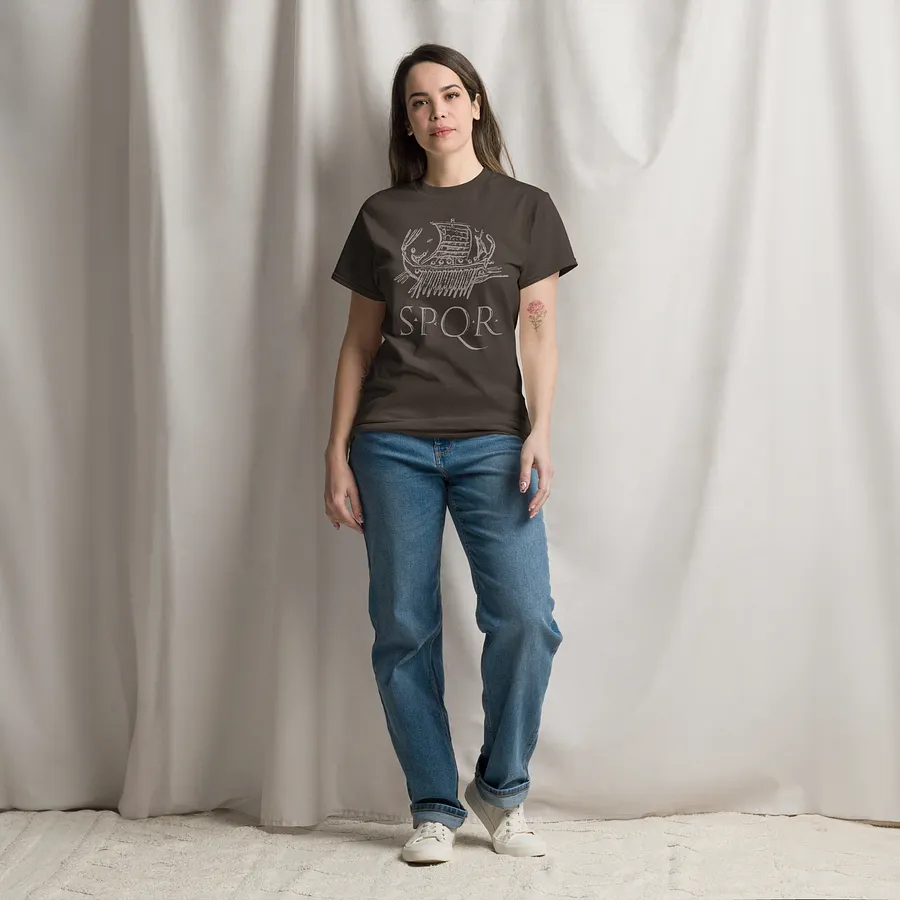 SPQR Galley Roman Art from 43 BC, Dark Chocolate T-Shirt product image (6)
