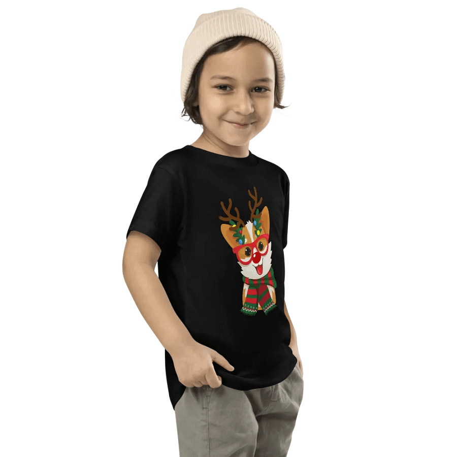 Festive Reindeer Dog Toddler T-Shirt product image (11)