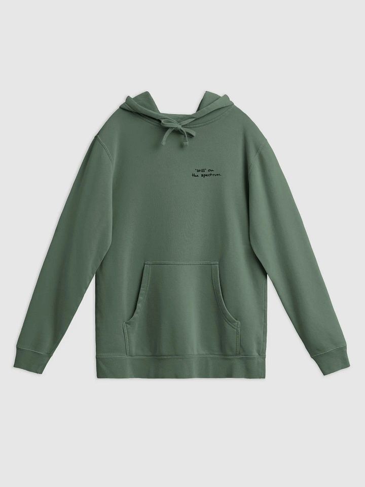 *still* on the spectrum (sm. design) printed pigment hoodie product image (1)