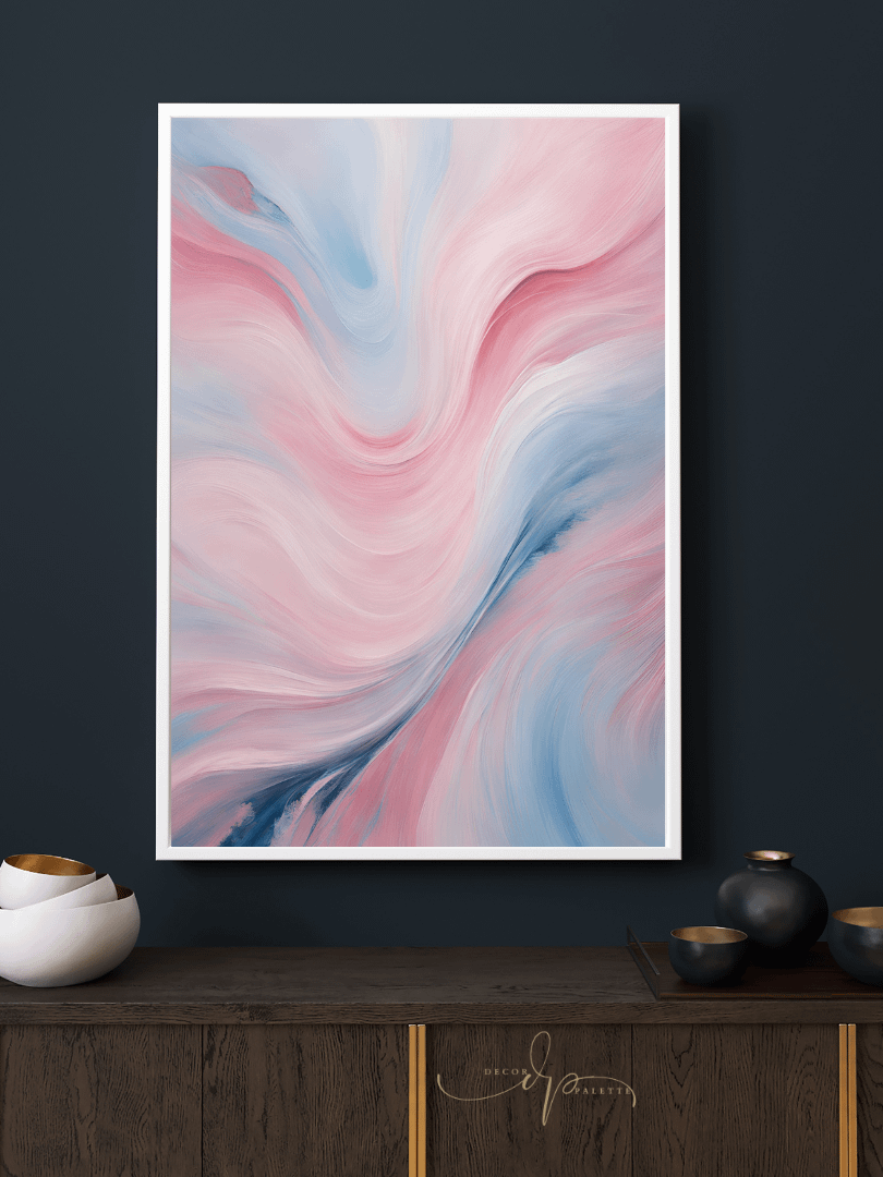 PINK BLUE Abstract Painting Printable Wall Art product image (1)