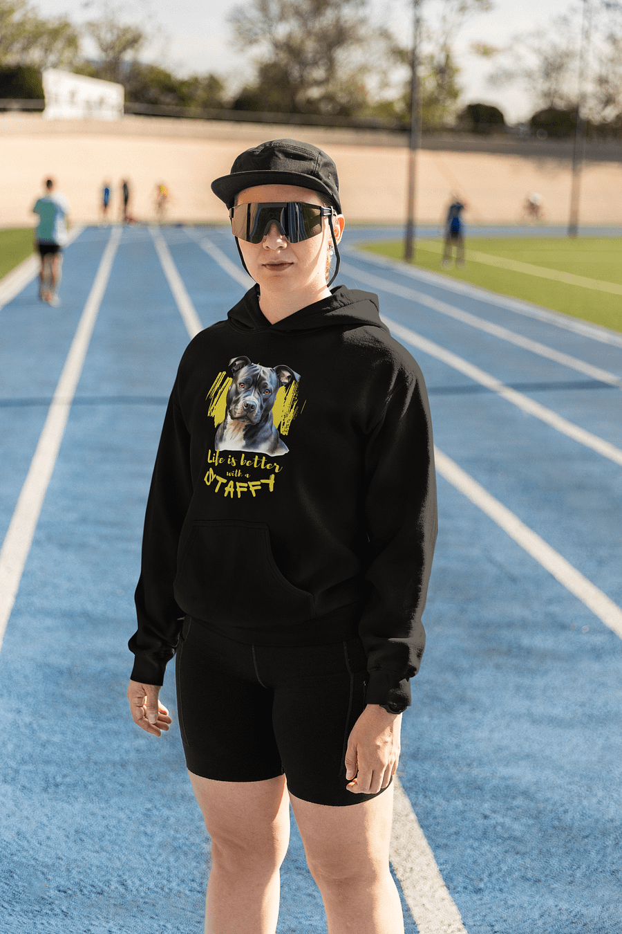 Life Is Better With Staffy Premium Pullover Hoodie by Lane Seven product image (2)