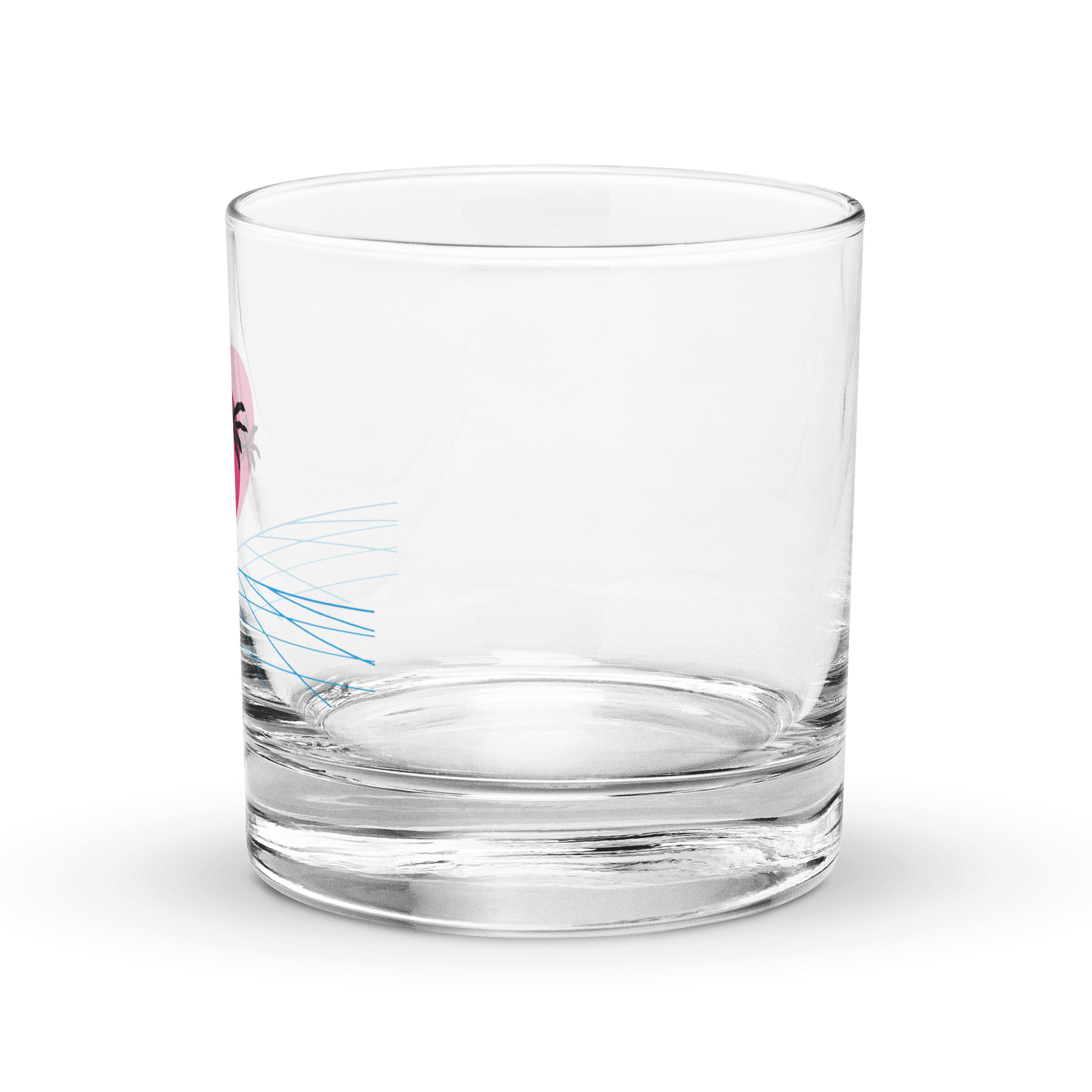 Retro Sunset Palm Trees Rocks Glass product image (2)