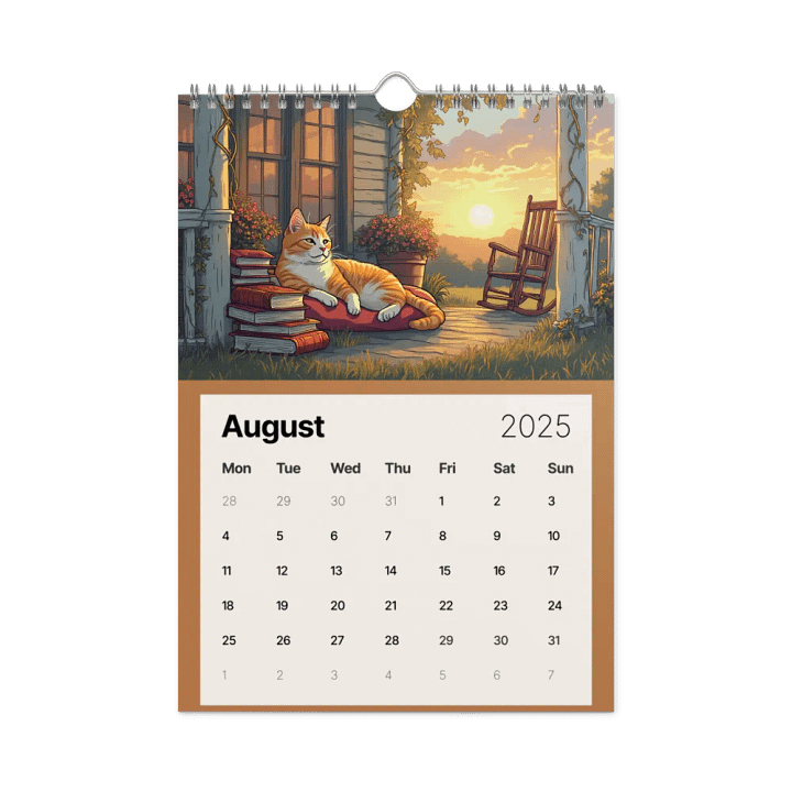 Tales & Tails: 2025 Calendar for Cat and Book Lovers | 8.26″ × 11.69″ (A4) | Book Lover Gifts | Literary Cats Wall Calendar product image (2)