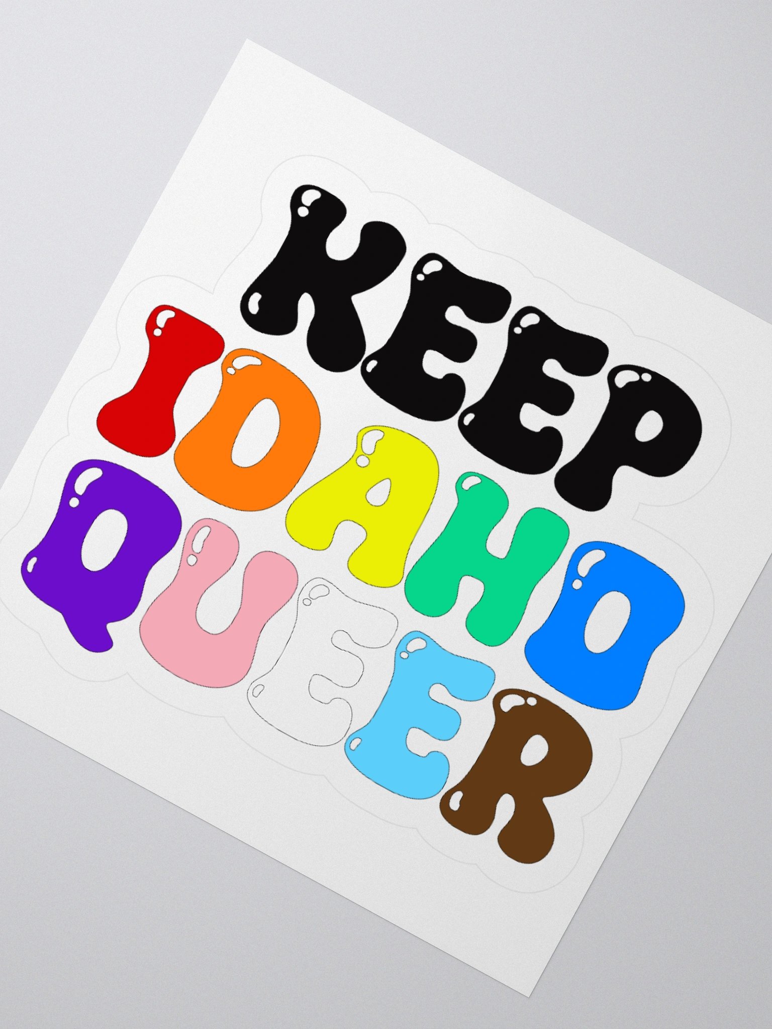"KEEP IDAHO QUEER" slogan sticker product image (4)