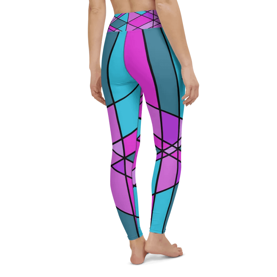 Multi-Colored Geometric Pattern Yoga Leggings product image (8)