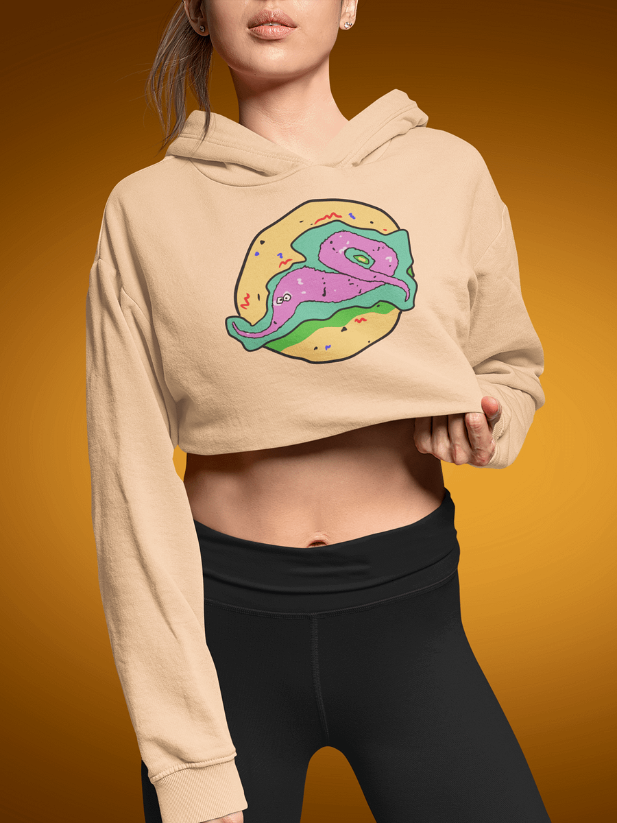 Vaporworm fleece crop hoodie product image (1)