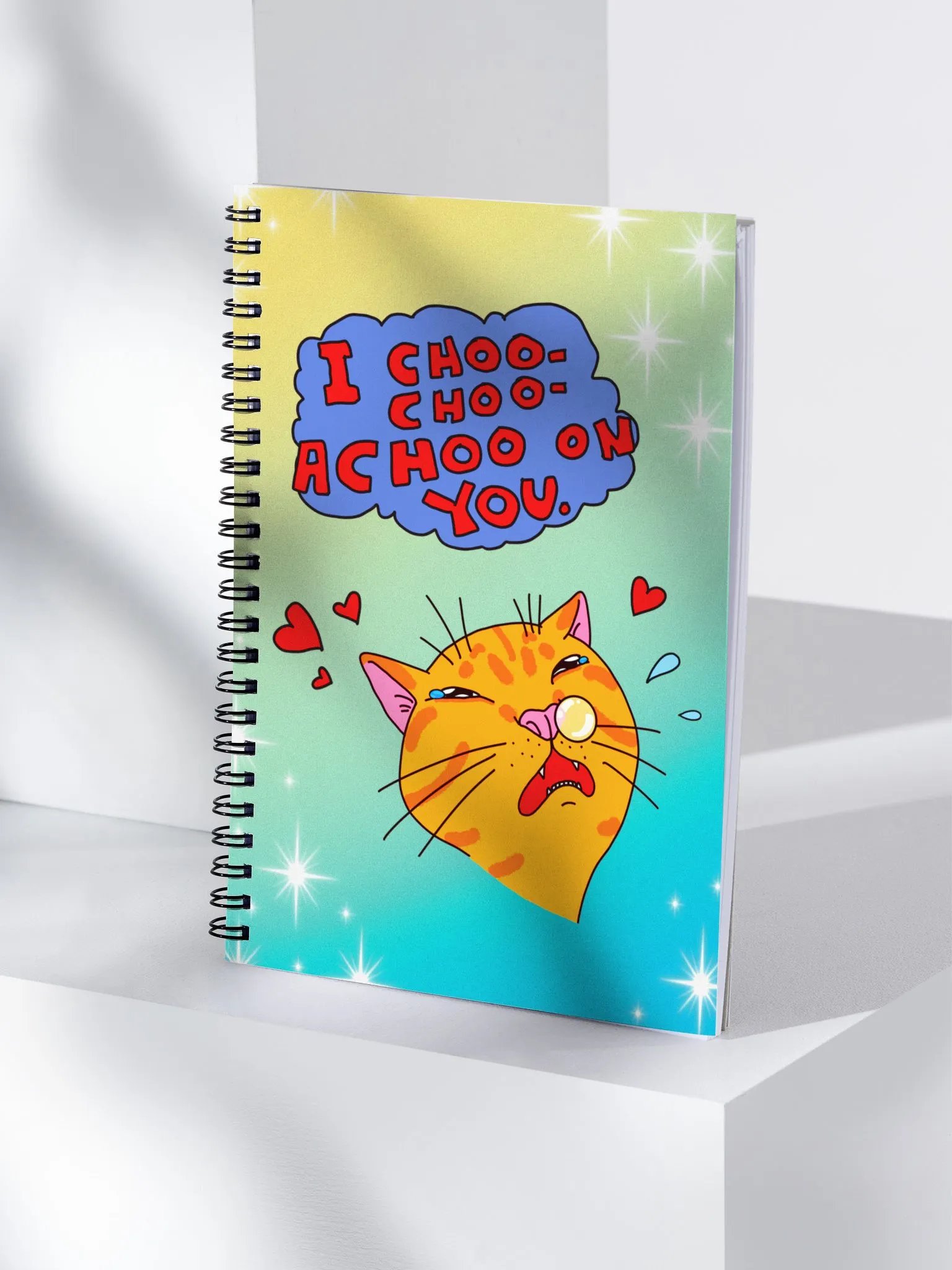 Achoo on You Orange Cat Spiral Notebook product image (1)
