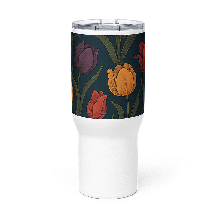 Tulip Gardening Coffee Tumbler – 20oz Insulated Mug with Pink & Yellow Tulips for Garden Enthusiasts product image (3)