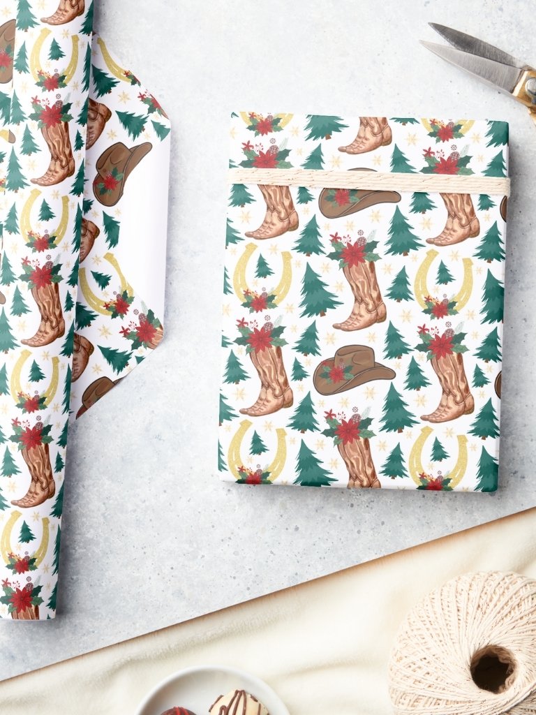 Cowboy Christmas Gift Wrapping Paper product image (3)