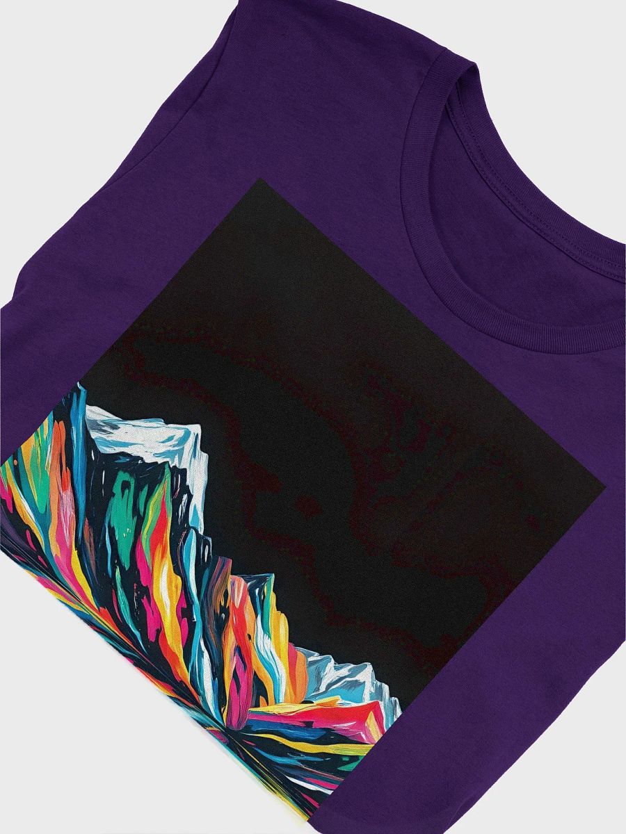 Mountains with reflection on glacial lake with negative space deep black night sky supersoft tee product image (5)