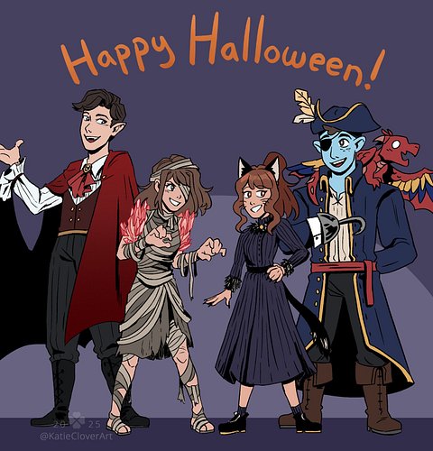 Since it’s almost Halloween here’s my comic character in their costumes! Although Crystalized and Sugar and Swords take place...