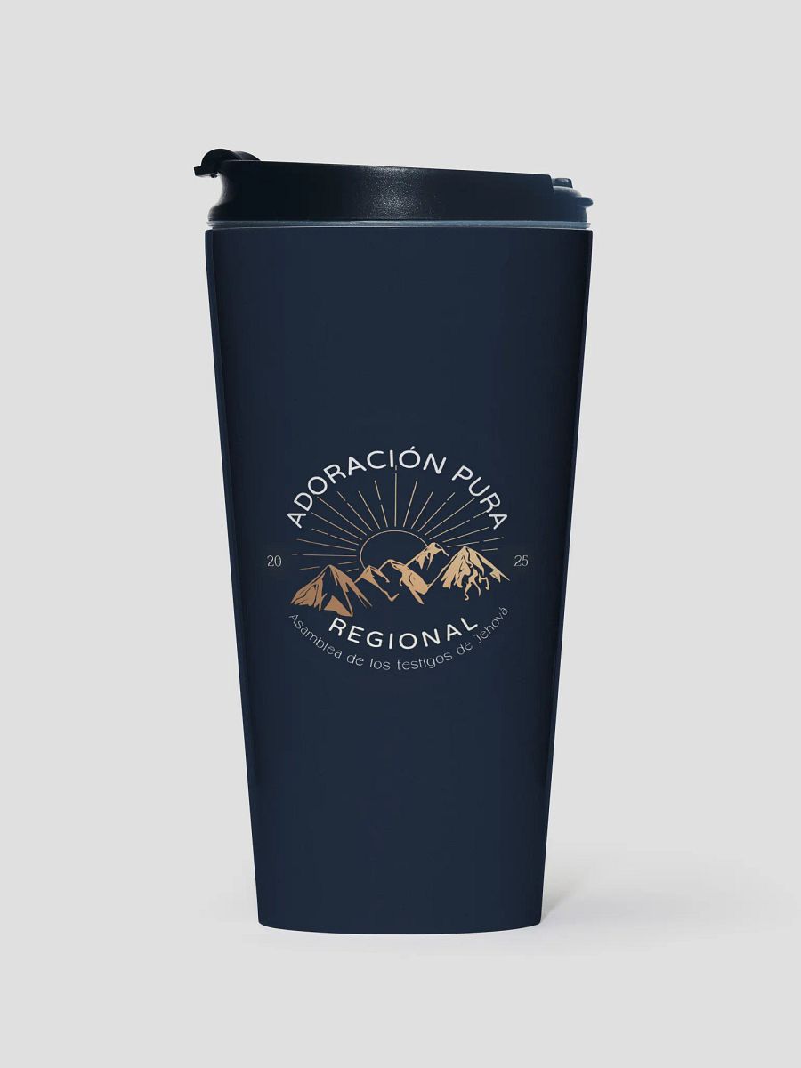 "Adoración Pura" Asamblea Regional | Majestic Mountains | Navy Stainless Steel Travel Mug product image (1)