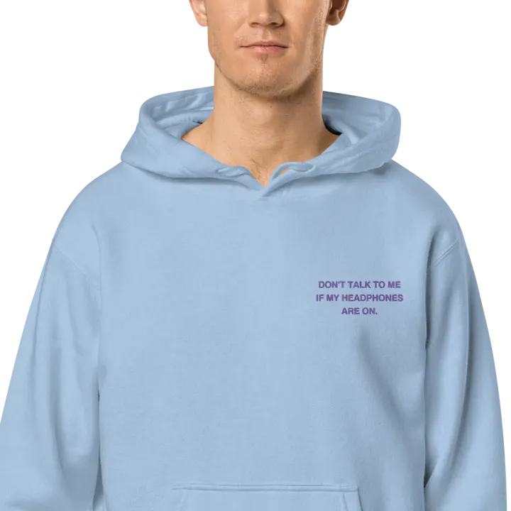 L.C. HEADPHONES ON (purple) embroidered pigment hoodie product image (2)