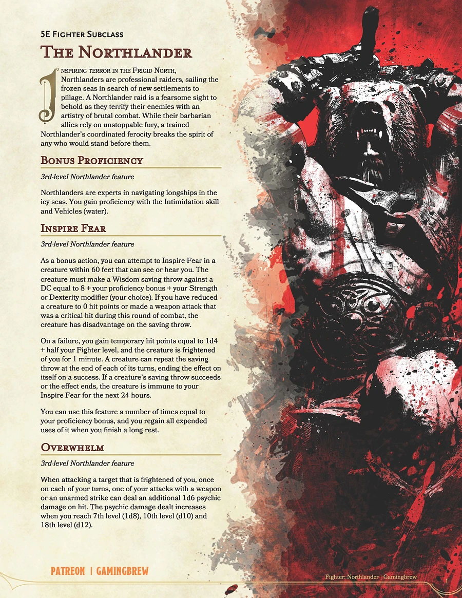 Northlander | 5E Fighter Subclass product image (2)