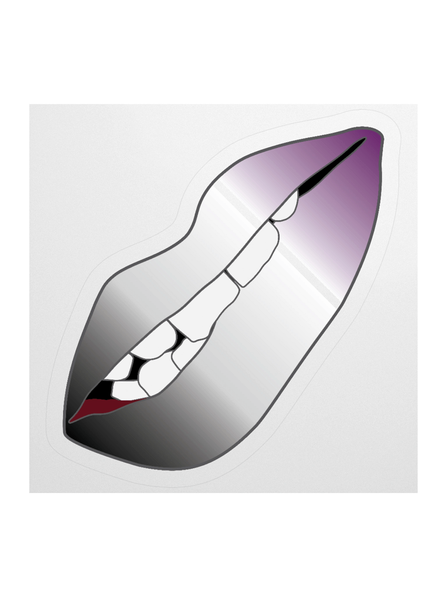 Asexual Pride Gradient Biting Lips Sticker product image (1)