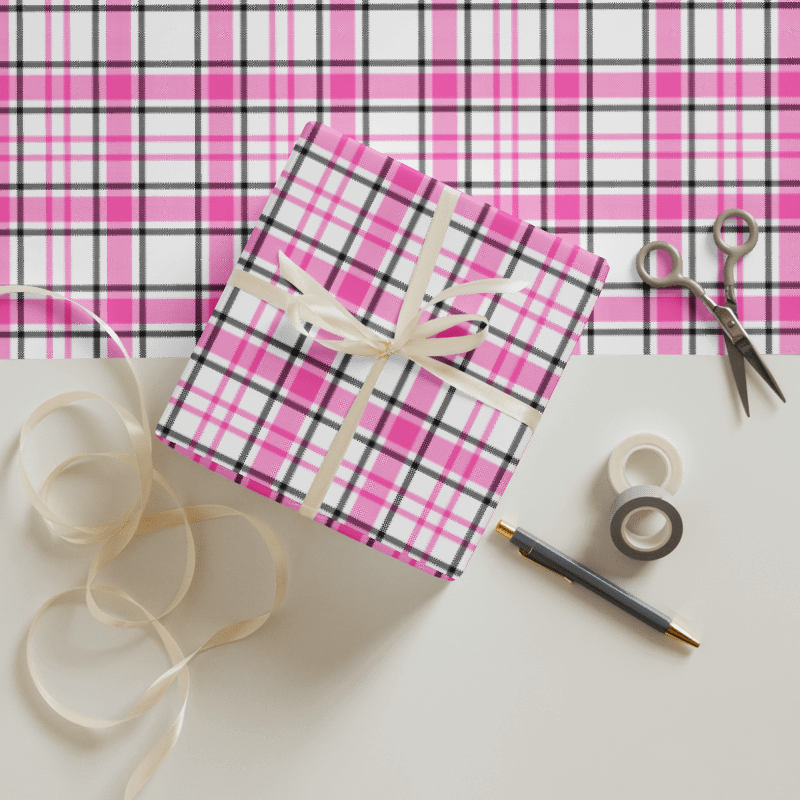 Pink Plaid Abstract | Wrapping Paper Set product image (3)