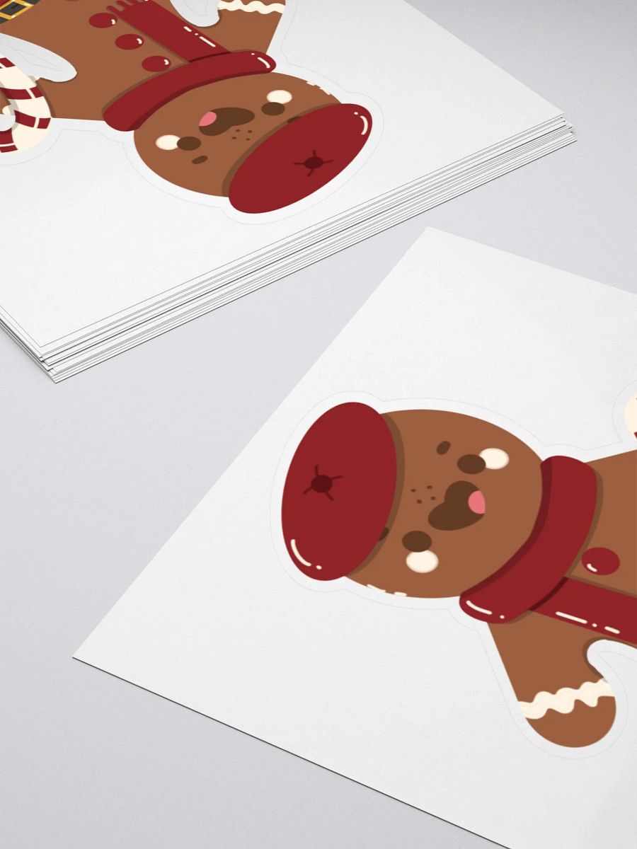 Cute Kawaii Gingerbread Man Kiss Cut Sticker product image (4)