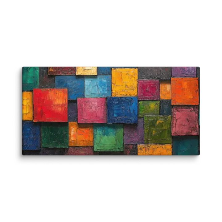 Chromatic Skyline - Abstract Canvas Landscape Print product image (1)