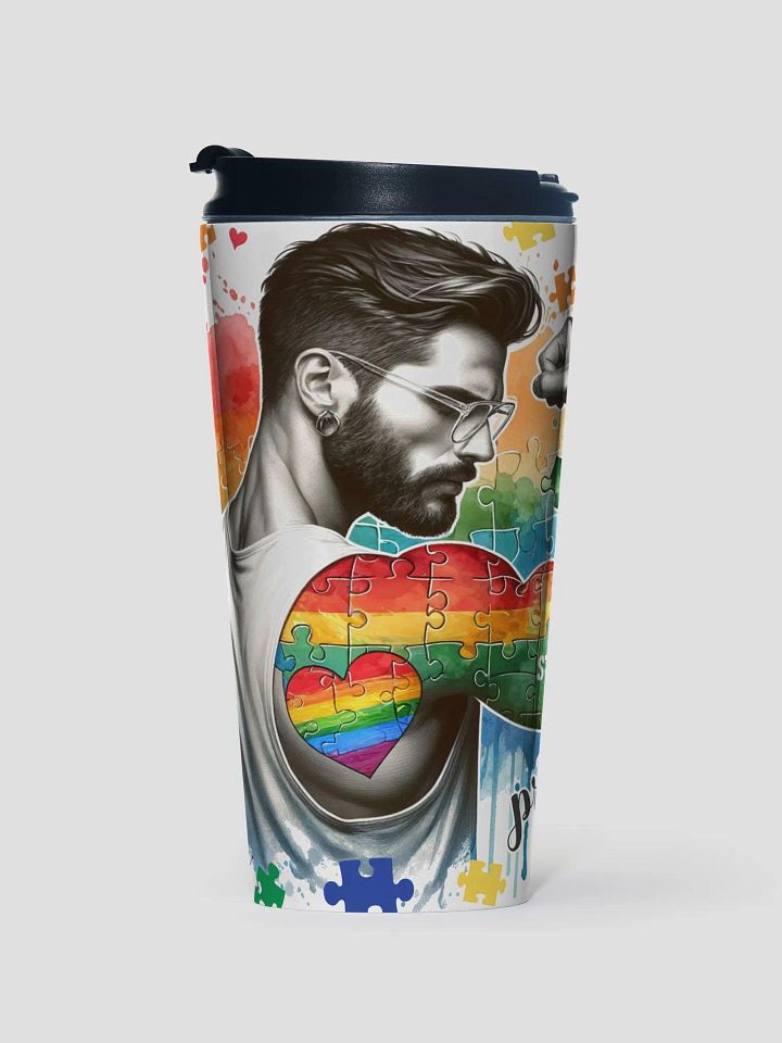 AUTISM DAD STRONG - Puzzle Flex Stainless Steel Travel Mug product image (1)