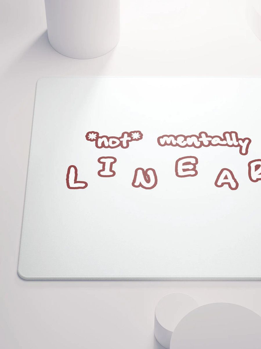 *not* mentally linear (lined design, #6D1616) mouse pad product image (6)