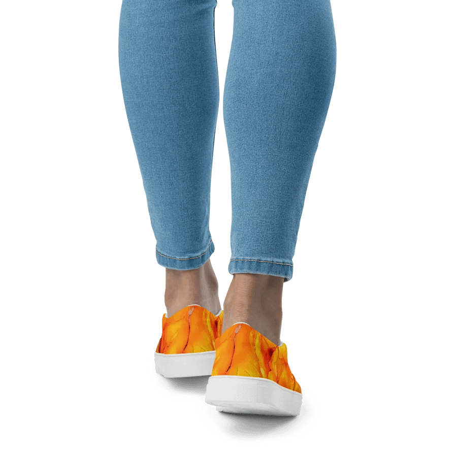 Orange Petals Women's Slip On Canvas Shoes product image (3)