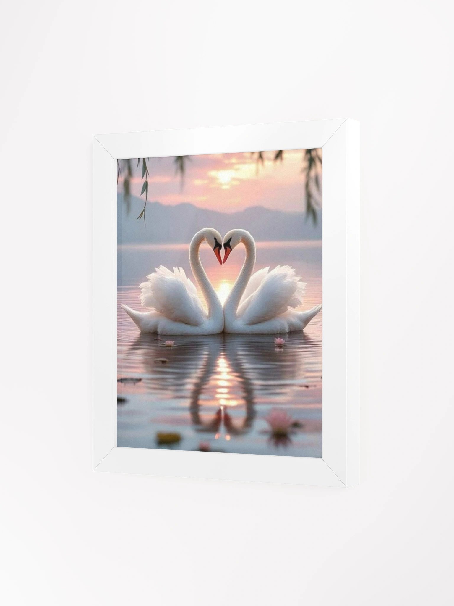 Swan Serenade Heart Framed Poster product image (3)