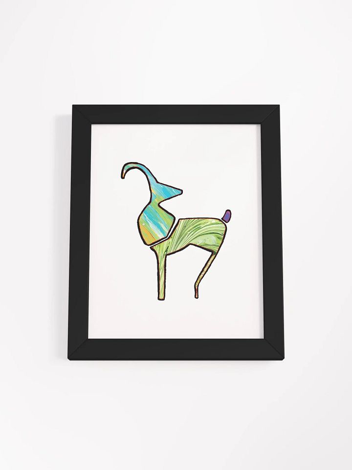 African Art Colorful Animal Silhouette Burst Framed Poster product image (2)