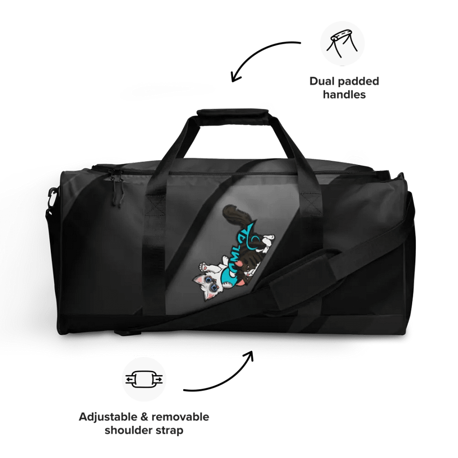 Black/Grey Steel look All-Over Print Duffle Bag : Luigi & Ariel Logo product image (12)