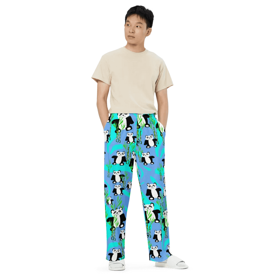 Panda Bears Pattern Wideleg Pants product image (6)