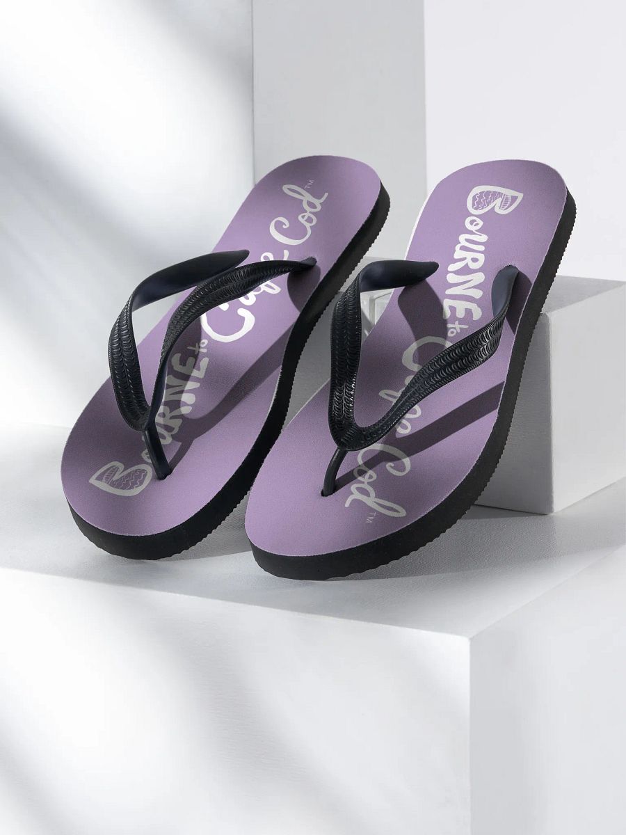 BOURNE to Flip Flop™ | Cape Cod Vibes for Your Soles | Horizontal Logo Sandals | White Logo on East Side Lavender product image (1)
